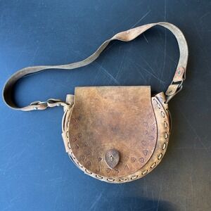 Vintage Leather Shoulder Bag Boho Hippie Satchel Crossbody Purse Bag Coachella